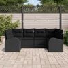 vidaXL Gartensofa-set mit Kissen 6 pcs Schwarz Poly Rattan
