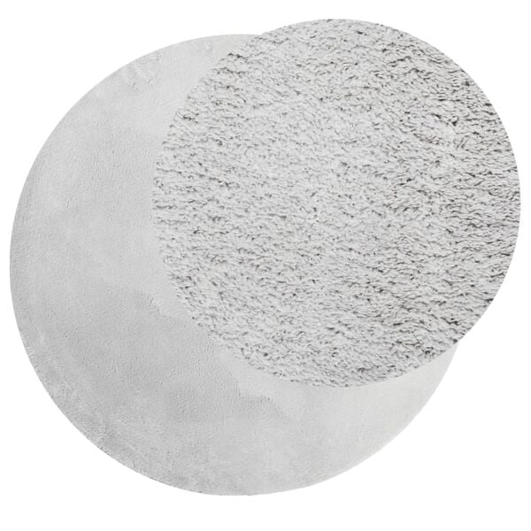 vidaXL Teppich HUARTE Kurzflor Weich und Waschbar Grau &Oslash; 200 cm