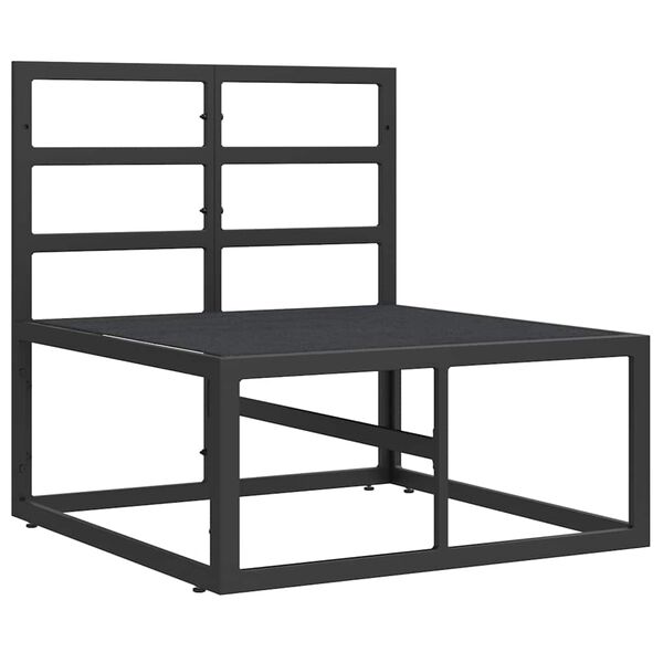 vidaXL Gartenmöbel mit Kissen mit Kissen Schwarz Aluminium