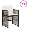 vidaXL Gartenst&uuml;hle mit Kissen 4 Stk. Braun Poly Rattan