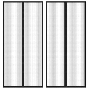 vidaXL Fliegengitter-T&uuml;rvorh&auml;nge 2 Stk. Magnet Schwarz 210x90 cm