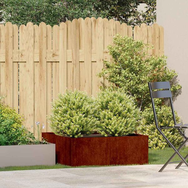 vidaXL Pflanzk&uuml;bel Rostig 80x80x30 cm Wetterfester Stahl