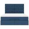 vidaXL Ottoman-Bett mit Matratze Blau 140x200 cm Stoff