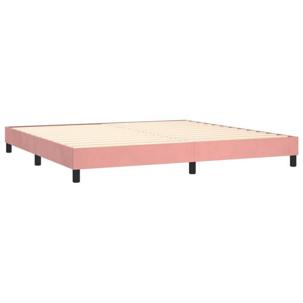 vidaXL Boxspringbettgestell Rosa 200x200 cm Samt