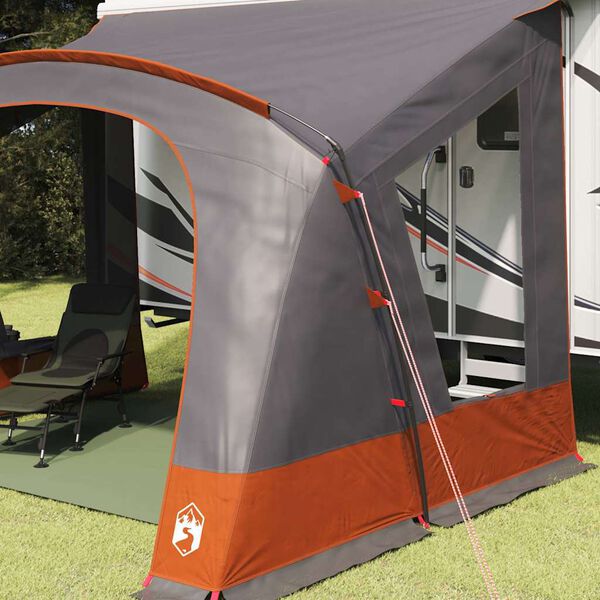 vidaXL Caravan Zelt mit Dach Grau und Orange 410 x 275 x 245 cm