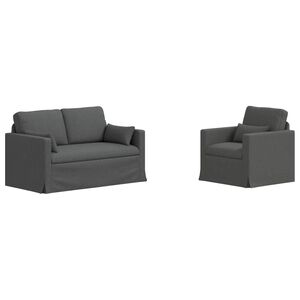 vidaXL Sofa 2 pcs Dunkelgrau