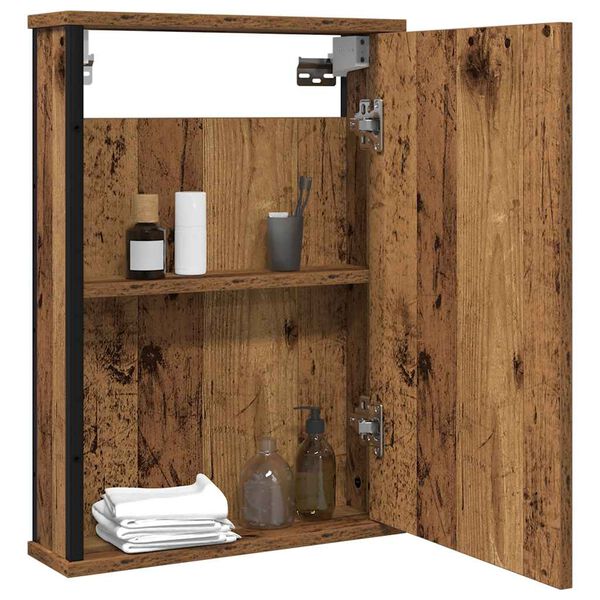vidaXL Bad-Spiegelschrank Altholz-Optik 42x12x60 cm Holzwerkstoff