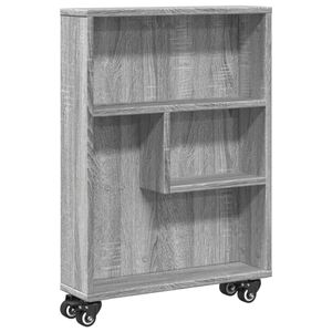 vidaXL Aufbewahrungswagen Schmal Grau Sonoma 48x13x68 cm Holzwerkstoff