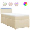 vidaXL Boxspringbett mit Matratze Creme 90x190 cm Stoff