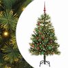 vidaXL K&uuml;nstlicher klappbarer Weihnachtsbaum mit Tannenzapfen 150 cm