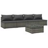 vidaXL 5-tlg. Garten-Lounge-Set mit Kissen Poly Rattan Grau