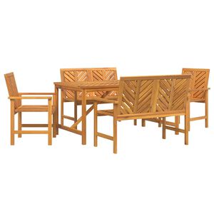 vidaXL Garten Essgruppe 5 Stk. Braun Massivholz Akazie