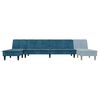 vidaXL Schlafsofa in L-Form Blau 255x140x70 cm Samt
