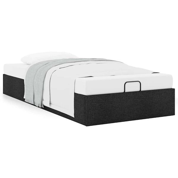 vidaXL Ottoman-Bett ohne Matratze Schwarz 90x200 cm Stoff