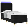 vidaXL Boxspringbett mit Matratze mit LED Schwarz 90 x 200 cm Stoff