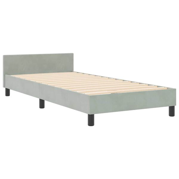 vidaXL Boxspringbett mit Kopfteil Hellgrau 100 x 200 cm Samt