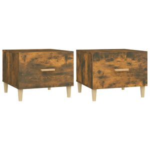 vidaXL Couchtische 2 Stk. R&auml;uchereiche 50x50x40 cm Holzwerkstoff