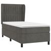 vidaXL Boxspringbett mit Matratze Dunkelgrau 80x200 cm Samt