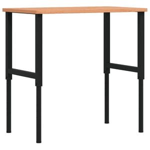 vidaXL Werkbank 100x60x(71,5-98) cm Massivholz Buche Rechteckig