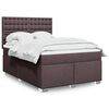 vidaXL Boxspringbett mit Matratze Dunkelbraun 140x190 cm Stoff