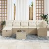 vidaXL Sofa Set mit Kissen mit Speicher Beige und Creme Poly-Rattan