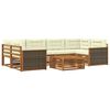 vidaXL Outdoor-Sofagarnitur mit Kissen 7 pcs Natur und Creme