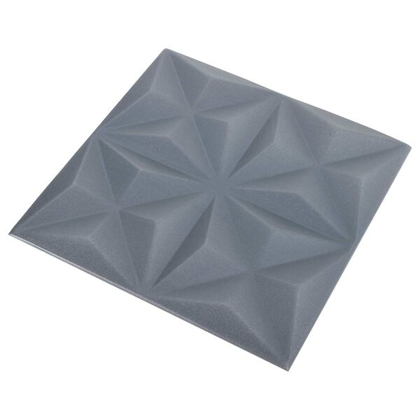 vidaXL Wandpaneele 24 pcs Origami Grau 50 x 50 cm XPS Schaum