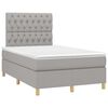 vidaXL Boxspringbett mit Matratze & LED Hellgrau 120x190 cm Stoff