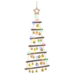 vidaXL H&auml;ngender Weihnachtsbaum mit Kugeln 90 cm 30 LEDs Mehrfarbig