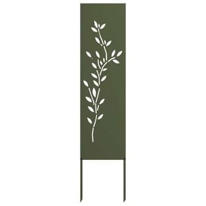 vidaXL Garten Sichtschutz-Leinwand Floral Olivgr&uuml;n 32 x 140 cm
