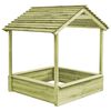 vidaXL Spielhaus f&uuml;r den Garten mit Sandkasten 128x120x145 Kiefernholz