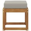vidaXL Hocker Bank mit Kissen Nat&uuml;rlich und Hellgrau 43 x 43 x 37 cm