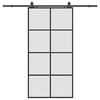vidaXL Schiebet&uuml;r mit Beschlag Schwarz 102,5x205 cm ESG-Glas