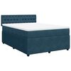 vidaXL Boxspringbett mit Matratze Blau 140x190 cm Samt