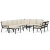 vidaXL 11-tlg. Garten-Lounge-Set mit Sandfarbigen Kissen Stahl