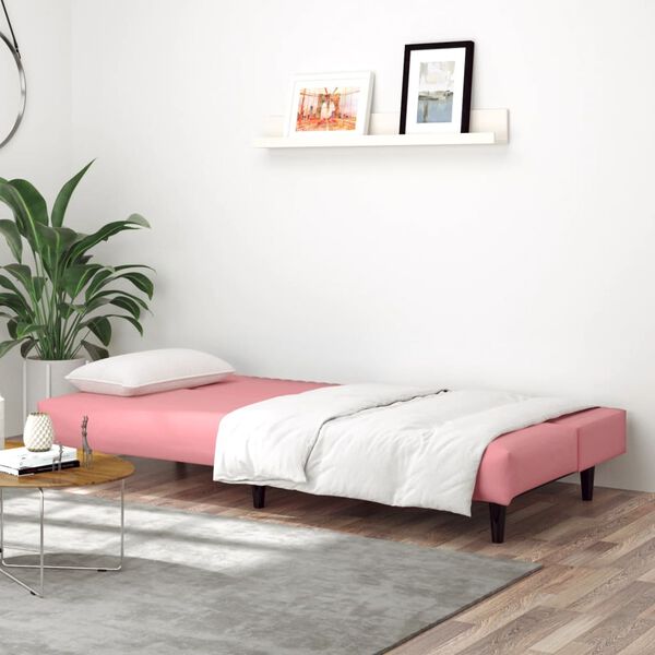 vidaXL Schlafsofa 2-Sitzer Rosa Samt