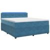 vidaXL Boxspringbett mit Matratze mit Kopfteil Blau 180 x 200 cm Samt