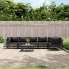 vidaXL 7-tlg. Garten-Lounge-Set mit Kissen Anthrazit Stahl