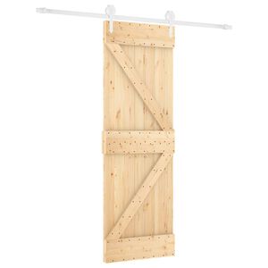 vidaXL Schiebet&uuml;r Nat&uuml;rlich und Wei&szlig; 70 x 210 cm Massivkiefer
