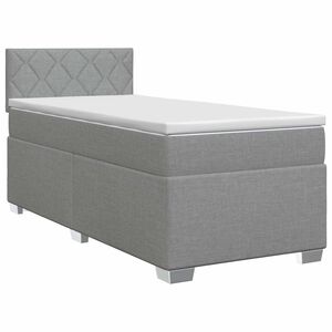 vidaXL Boxspringbett mit Matratze Hellgrau 80 x 200 cm Stoff