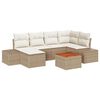 vidaXL Gartensofa-set mit Kissen 7 pcs Beige Poly-Rattan