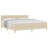 vidaXL Boxspringbett mit Kissen mit Kopfteil Creme 200 x 200 cm Stoff
