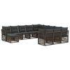 vidaXL Gartensofa-set 12 stk. Grau Poly-Rattan