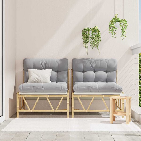 vidaXL Gartenstuhl 2 pcs Hellgrau 75 x 75 x 71 cm Stahl