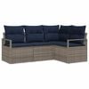 vidaXL Sofa Set mit Kissen 4 pcs Grau Poly Rattan