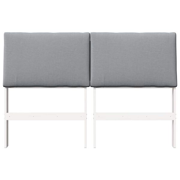 vidaXL Gepolstertes Kopfteil Hellgrau 160 cm Massives Kiefernholz