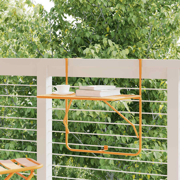 vidaXL Balkontisch Gelb 60x40 cm Stahl