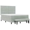 vidaXL Boxspringbett mit Matratze Hellgrau 140 x 190 cm Samt