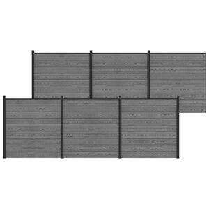 vidaXL zaunset 1045 x 186 cm WPC und Aluminium Grau