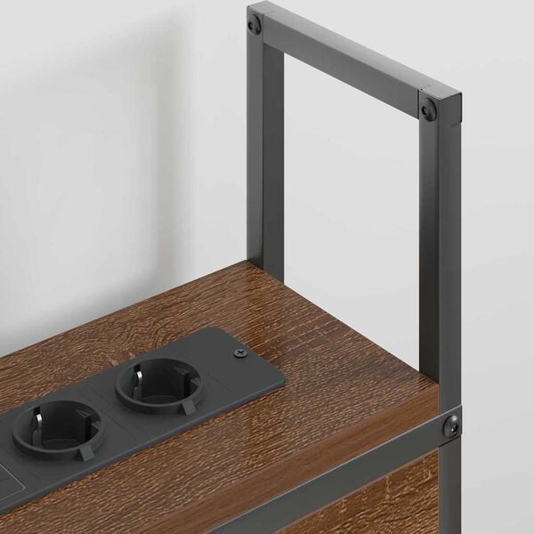 vidaXL Kopfteil mit Stauraum mit Ladestation Braun Eichen-Optik 150 cm